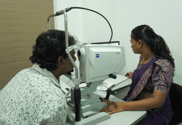 Cataract procedure performed in an operating room